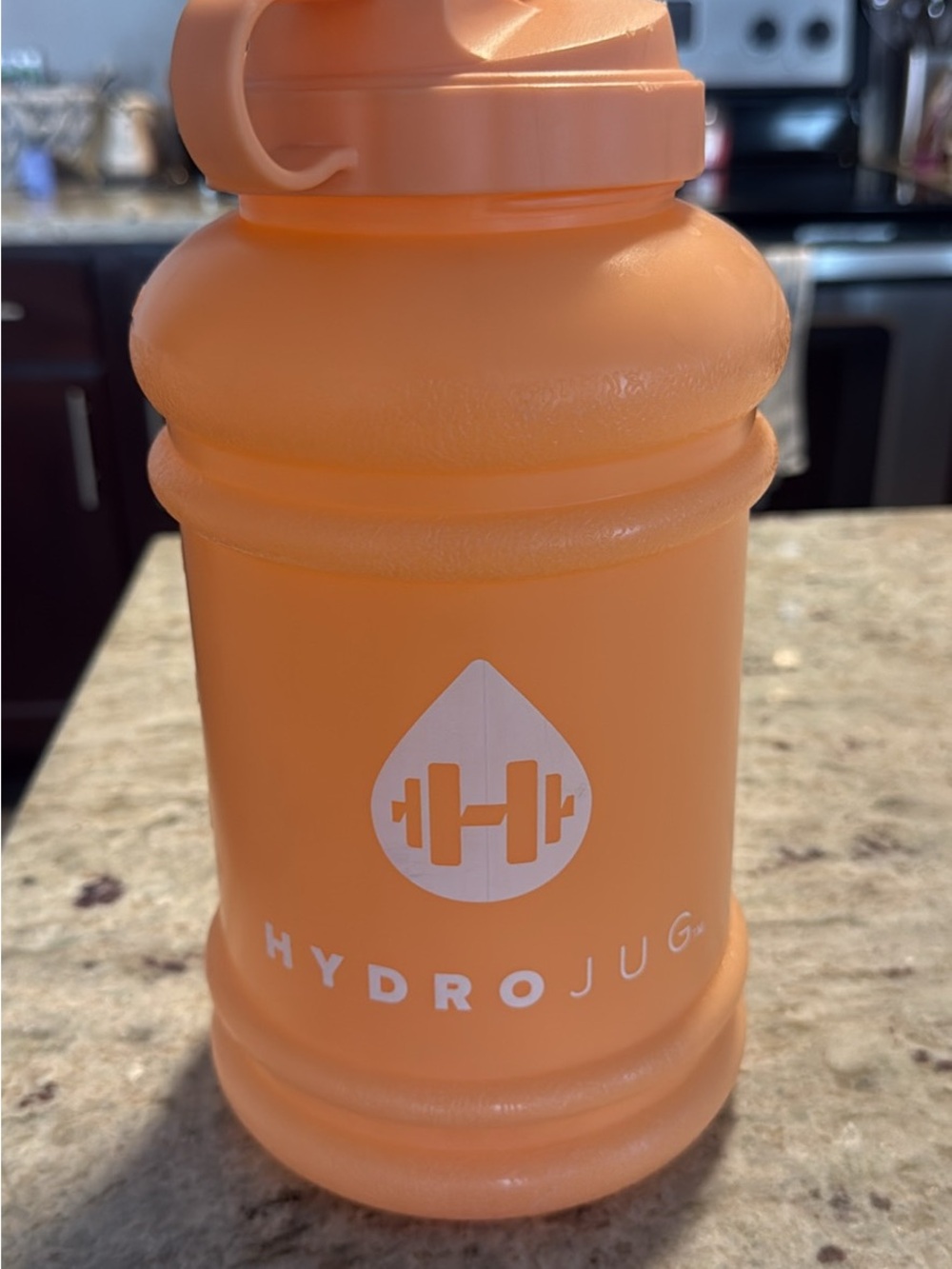 HydroJug Orange Plastic Water Jug with White Logo